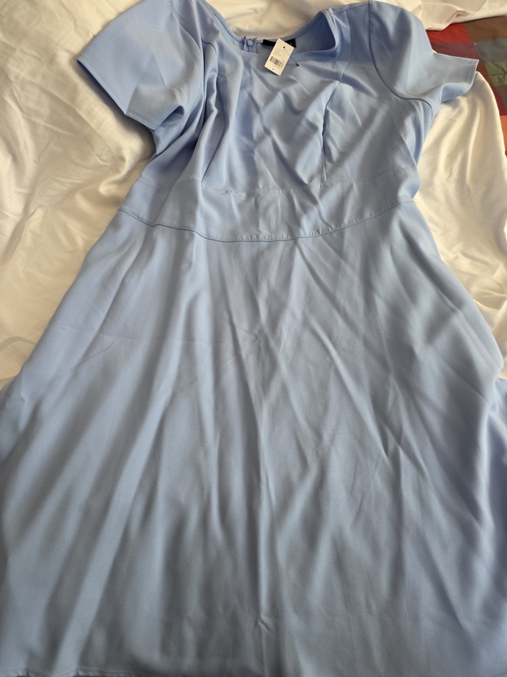 Lane Bryant Lena Pastel Blue Short Sleeve A-Line Dress